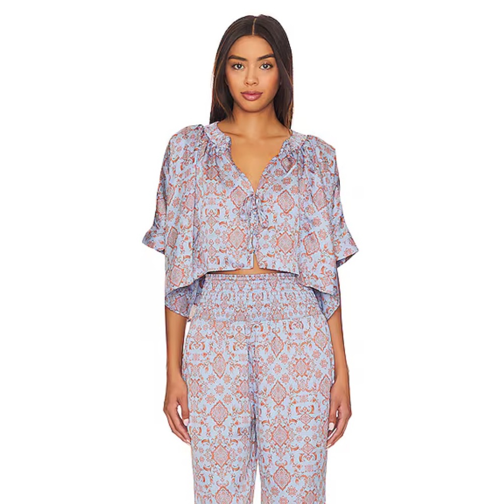 x Intimately FP Misty Mornings Sleep Set In Blue Combo